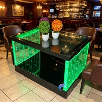 Table à bulles d'eau LED en acrylique haute transparence, lumière à changement de couleur rapide, installation simple, mobilier aquatique décoratif