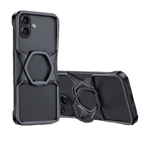 Funda Magnética de Aleación de Aluminio sin Marco para iPhone 16 15 14 Pro Max con Soporte Metálico, Carcasa Protectora Antigolpes - Product Image 1