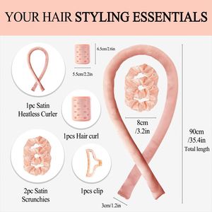 Oferta Especial: Set de Rulos de Seda Sin Calor, Diadema para Rizos Sin Calor y Rulos Térmicos para Dormir Durante la Noche - Product Image 2