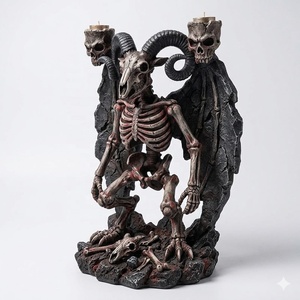 Portavelas de Resina con Forma de <span class=keywords><strong>Esqueleto</strong></span> de <span class=keywords><strong>Cabra</strong></span>, Estatua Gótica de <span class=keywords><strong>Esqueleto</strong></span> para Halloween, Escultura Hecha a Medida, Decoración para el Hogar, Adorno de Mesa - Product Image 5