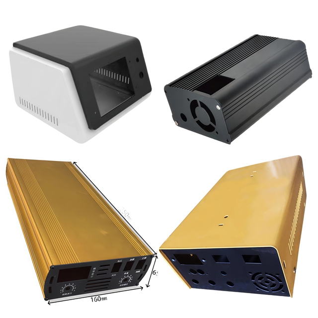 HKAA Factory OEM Customized Aluminum Extrusion Empty Speaker Box Heat Sink Amplifier Enclosure Class a and B Amplifier Chassis