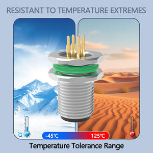 Connecteur de montage sur panneau <span class=keywords><strong>M12</strong></span> Socket IP67 étanche DIN Type A/B/D/ Code PCB avec 2-17 broches mâle femelle à fixation frontale Fabricant - Product Image 2