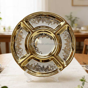 Juego <span class=keywords><strong>de</strong></span> Vajilla <span class=keywords><strong>de</strong></span> Porcelana <span class=keywords><strong>de</strong></span> Lujo, Nuevo <span class=keywords><strong>de</strong></span> Fábrica, 63 Piezas, Redondo, con Diseño Impreso y Bañado en Oro, Vajilla <span class=keywords><strong>de</strong></span> Cerámica al por Mayor - Product Image 2