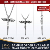 Collier pendentif aile d'ange vintage pour femme, design personnalisé, chaîne en acier inoxydable, vente en gros