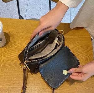 Bolsos de hombro para mujer, bolso cruzado de piel de vaca auténtica, bolso pequeño con cremallera a la moda de Corea - Product Image 5