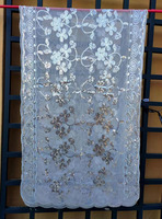 Nouveaux châles de mariage floraux pour femmes, motif dentelle fleurie, foulards de soirée, paréos de plage, kaftans, écharpes à sequins 190*60CM