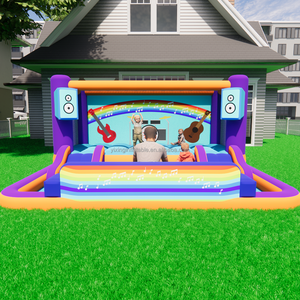 Château gonflable à thème pour enfants pour jouer <span class=keywords><strong>en</strong></span> tissu Oxford pratique souffleur intégré personnalisable pour les locations de musique - Product Image 4