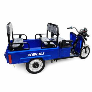 Motocicleta de Carga de 2 Plazas, Bicicleta Eléctrica de 3 Ruedas con Pedales para Adultos, Triciclo Plegable de Carga - Product Image 2