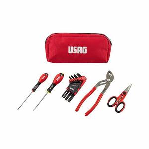 Kit d'outils à main Usag avec tournevis, pinces, ciseaux, porte-embouts en acier 37x23x7,5 cm - Product Image 1