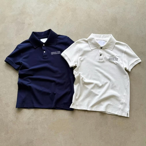 Chemises en piqué tricoté 100% coton personnalisées en gros, polos à manches courtes, vêtements décontractés, col à revers, boutons, t-shirt polo pour hommes - Product Image 1