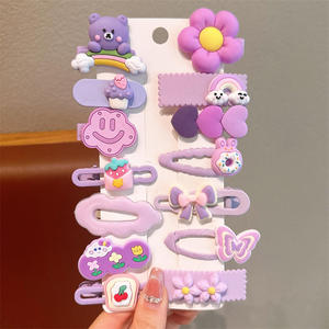 กิ๊บติดผมพลาสติกลายการ์ตูนน่ารักหวานๆ สำหรับเด็ก ทำมือ สีสันสดใส รูปหมี ดอกไม้ โบว์  กิ๊บติดผมเด็กผู้หญิง ของขวัญสำหรับใช้ในชีวิตประจำวัน - Product Image 6