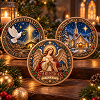 Pièce commémorative personnalisée en cuivre fin .999 de 1 oz, Noël et Nouvel An, Bon Pasteur, relief 3D, impression UV couleur, religieuse