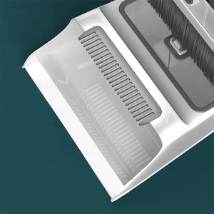 Realida軽量ステンレス鋼ダストパンセットほうき付きソフトPET剛毛家庭用キッチン用直立スタンド - Product Image 2