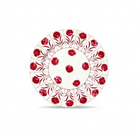Service de vaisselle en céramique à motif floral rouge vintage, assiettes de luxe en porcelaine, décoration de table de mariage