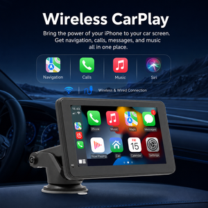 Écran tactile portable 7 pouces pour voiture, CarPlay sans fil, Android Auto, Mirror Link, support à ventouse - Product Image 2