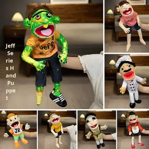 Jeff Series Grandes marionnettes à main en peluche Coton Ventriloque Zombie Multi-Character 31-50cm Bouches mobiles Jardin d'enfants interactif - Product Image 2