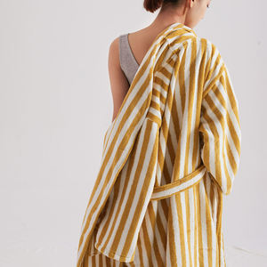 <span class=keywords><strong>Accappatoio</strong></span> personalizzato con motivo filato tinto a righe di cotone di spugna cotone Premium <span class=keywords><strong>Jacquard</strong></span> 100% cotone spugna <span class=keywords><strong>accappatoio</strong></span> - Product Image 3