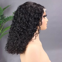 Perruque Bob Jerry Curl en Cheveux Humains Transparente 13*4 Courte Bouclée Modèle A-60 Mécanisme
