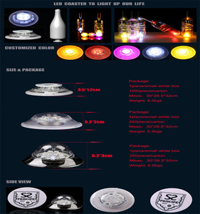 Sous-verres lumineux à LED Nouveau design d'autocollant à lumière LED pour Noël Pâques Graduation Thanksgiving Diwali Sac pour boissons et vins - Product Image 6