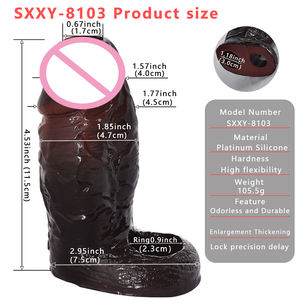 SXXY realistische Ärmel mit Hodenring Silikonärmel für Erweiterung und Zeiterweiterung <span class=keywords><strong>Extreme</strong></span> Ärmel verbessern Ausdauer - Product Image 2