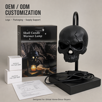 Lampe à bougie en métal populaire avec base en forme de crâne pour la décoration de table de chevet