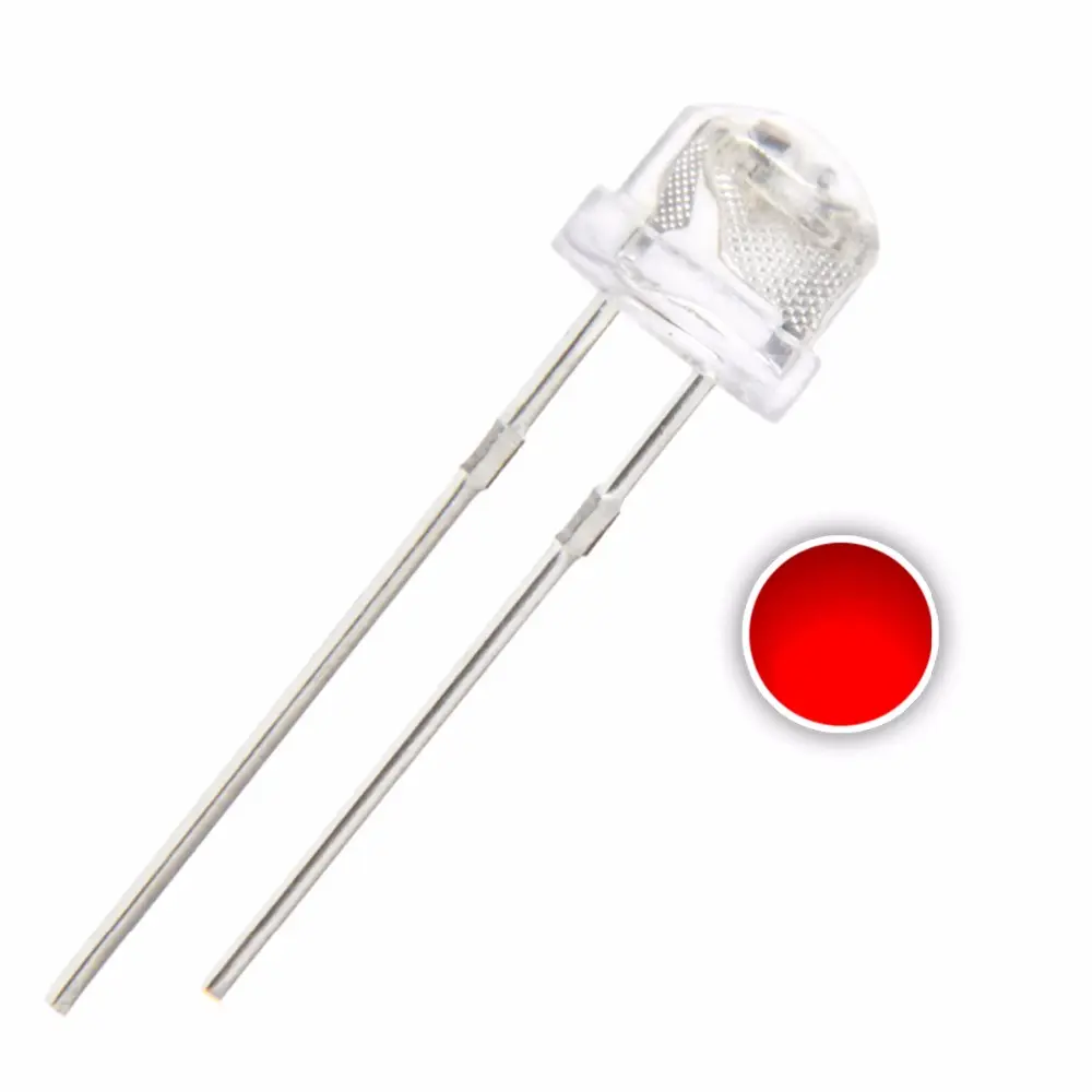 Though hole 5mm Straw Hat Red Light Clear Lens 4.8mm Light Emitting LED Diode