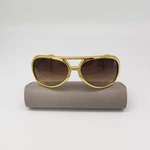 Lunettes de soleil vintage disco dorées années 60 pour costume de fête rock, lunettes de <span class=keywords><strong>rockstar</strong></span>, logo personnalisé accepté - Product Image 3