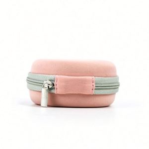 Custom Small Round Shape EVA Earphone Case Travel Portable EVA Earbud Pouch Bag Pink Cute EVA <b>USB</b> Charger Cable Case - Product Image 4