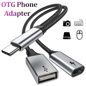 Otg <span class=keywords><strong>2</strong></span> In 1 Usb C Naar Usb Een Adapter Gegevensoverdracht Converter Met Oplaadpoort Usb Vrouwelijke Splitter Voor Iphone 15 Samsung Xiaomi - Product Image 5