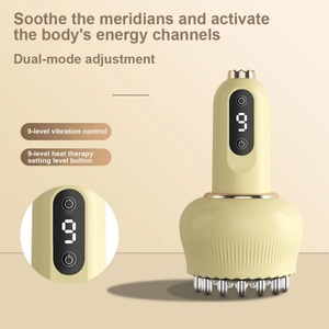 Masseur électrique Gua Sha Meridian Brush avec thérapie par lumière rouge et fonction vibrante pour soulager la douleur à domicile - Product Image 1