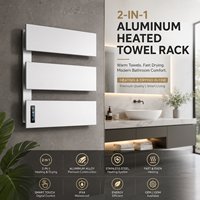 Toallero Eléctrico de Aluminio OEM 2 en 1 con Calefacción y Control Táctil Inteligente para Baños Modernos