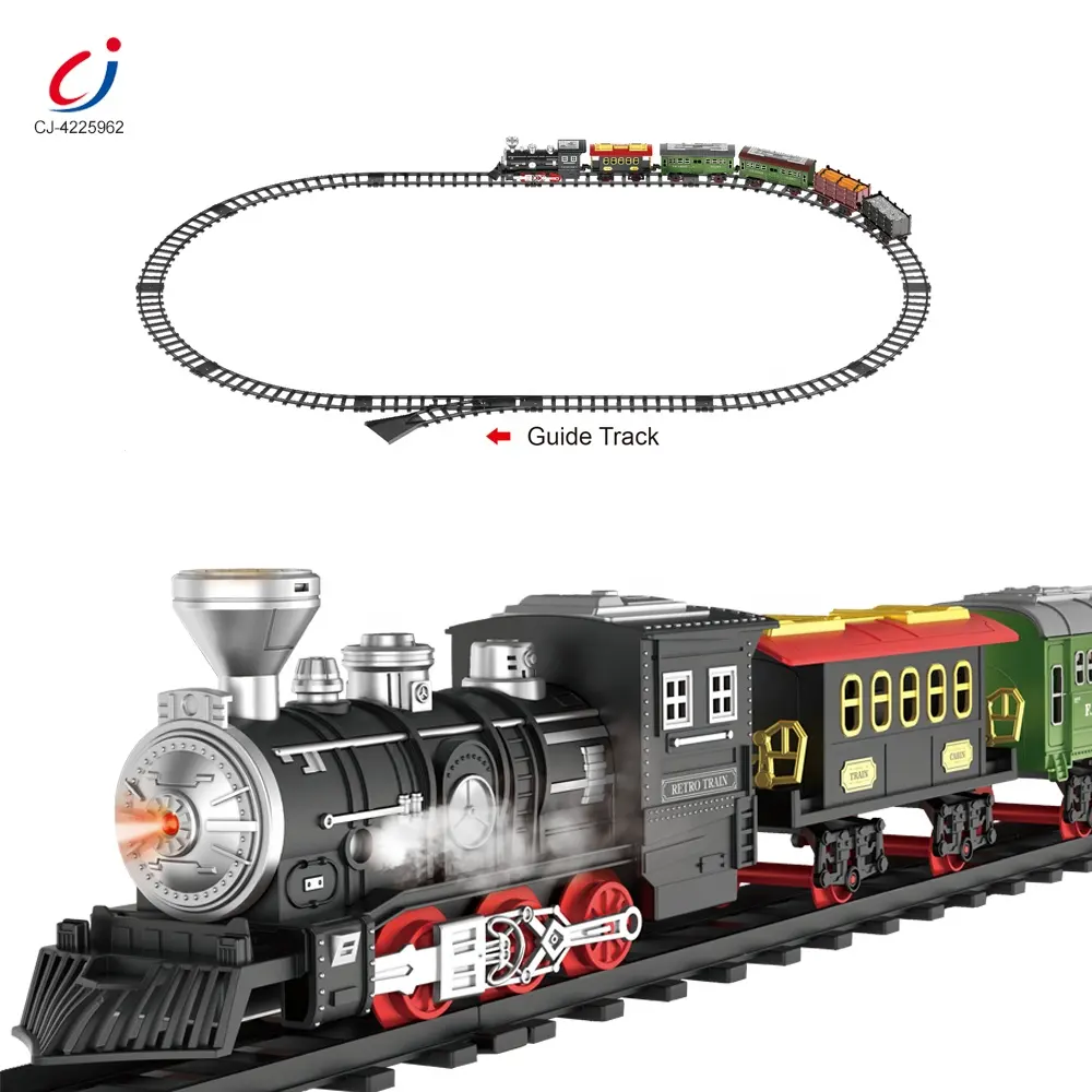 Chengji Stoomtrein Model Educatieve Diy Assemblage Rail Speelgoed Gesimuleerde Geluidsverlichting Spray Klassieke Treinset Elektrisch Op Het Spoor