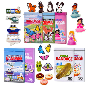 Parches Adhesivos para Heridas de Primeros Auxilios, Certificados de Seguridad, Impermeables, con Diseño de Dibujos Animados para Niños - Product Image 1