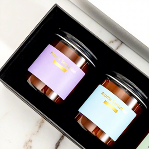 Luxury 3 Pack 200G Large Capacity Amber Glass Jar Aroma Fragrance Gifts Soy Wax Scented <b>Candles</b> <b>Set</b> for Women Custom Logo OEM... - Product Image 1