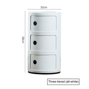 Mobiletto Contenitore in <span class=keywords><strong>Plastica</strong></span> ABS, Cassettiera Smontabile e Impilabile, Comodino con Ante Scorrevoli, Unità <span class=keywords><strong>di</strong></span> Organizzazione per Camera da Letto - Product Image 6