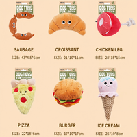 Jouets pour chiens en peluche en forme de nourriture, couineurs et crépitants, Burger, Pizza, Saucisse, résistants aux morsures, super doux, jouets à mâcher pour animaux de compagnie de taille moyenne