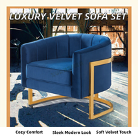 Ensemble de canapés sectionnels en tissu velours de luxe pour salon, centre commercial et hôtel, design moderne SF004
