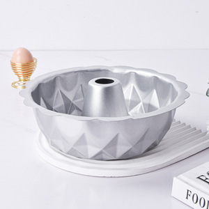 Carbon Steel Non Stick Hollow Chiffon Cake Mold Geometric Polygonal Silver Gray Baking Pan Cake Tools 1 Piece - Product Image 1