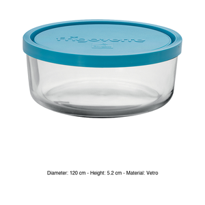 Frigoverre Round Glass Airtight <b>Container</b> Ø 12 cm H 5.2 cm, with Airtight Lid - Product Image 3