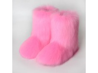 Bottes de neige personnalisées pour femmes, en fausse fourrure, avec semelle en caoutchouc, mi-mollet, confortables, doublées de peluche douce, chaudes, pour l'extérieur et le quotidien