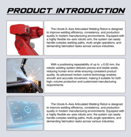 Utools Brazo Robótico de Soldadura Articulado de 6 Ejes con Sistema de Control Inteligente para Automatización Industrial