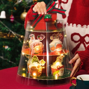 Christmas Cupcake Packaging <b>Box</b> Multi Layer Cake Portable Packaging Bento Dessert Stand - Product Image 5