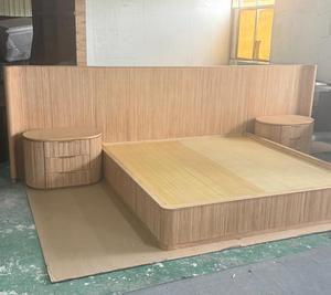 Luxurious Modern Emergency <strong>Bed</strong> with Two <strong>Side</strong> Tables Solid Wood Queen/King Size Custom Color Expandable Design - Product Image 3