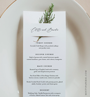 Cartes de menu de mariage pliées de haute qualité, personnalisées avec estampage à chaud, cartes de brunch, numéros de table, cartes en papier pour la Saint-Valentin