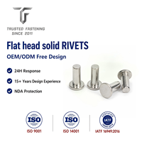 Rivets plats en laiton massif TianFang pour la confection de vêtements en denim et jeans, finition laiton antique, sur commande, tailles personnalisées disponibles