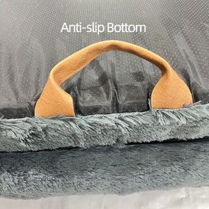 Sofá perezoso de felpa para una sola persona a la moda con cama portátil triple grande para perros, tela con patrón sólido para uso doméstico embalado en cartón - Product Image 2