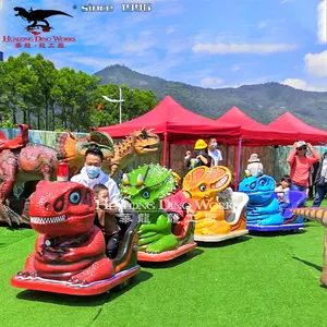 Parco Giochi per bambini Artificiale Dinosauro Del Cartone Animato Treno In Fibra di Vetro Dinosauro Treno