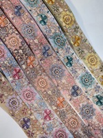 Bordure de dentelle coupe Multi couleurs fleur broderie dentelle garniture Sequin décorer vêtements garniture