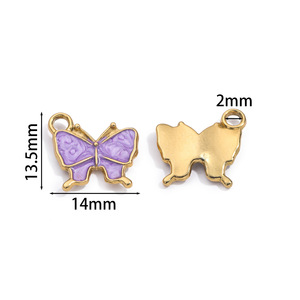 Colgante de Mariposa en Acero Inoxidable, Color Aleatorio, para Hacer Pulseras, Accesorio de Joyería - Product Image 2
