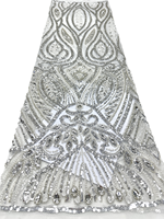 NI.AI Nouveaux Tissus Textiles Style Perlé Dentelle Filetée à Paillettes pour Robes de Mariage